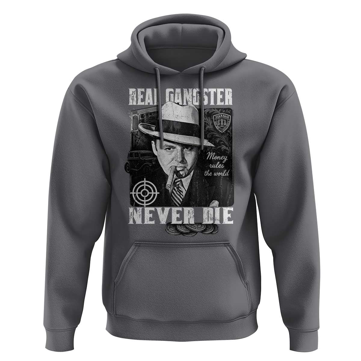 Al Capone Hoodie Real Ganster Never Die Italian American Mafia - Wonder Print Shop
