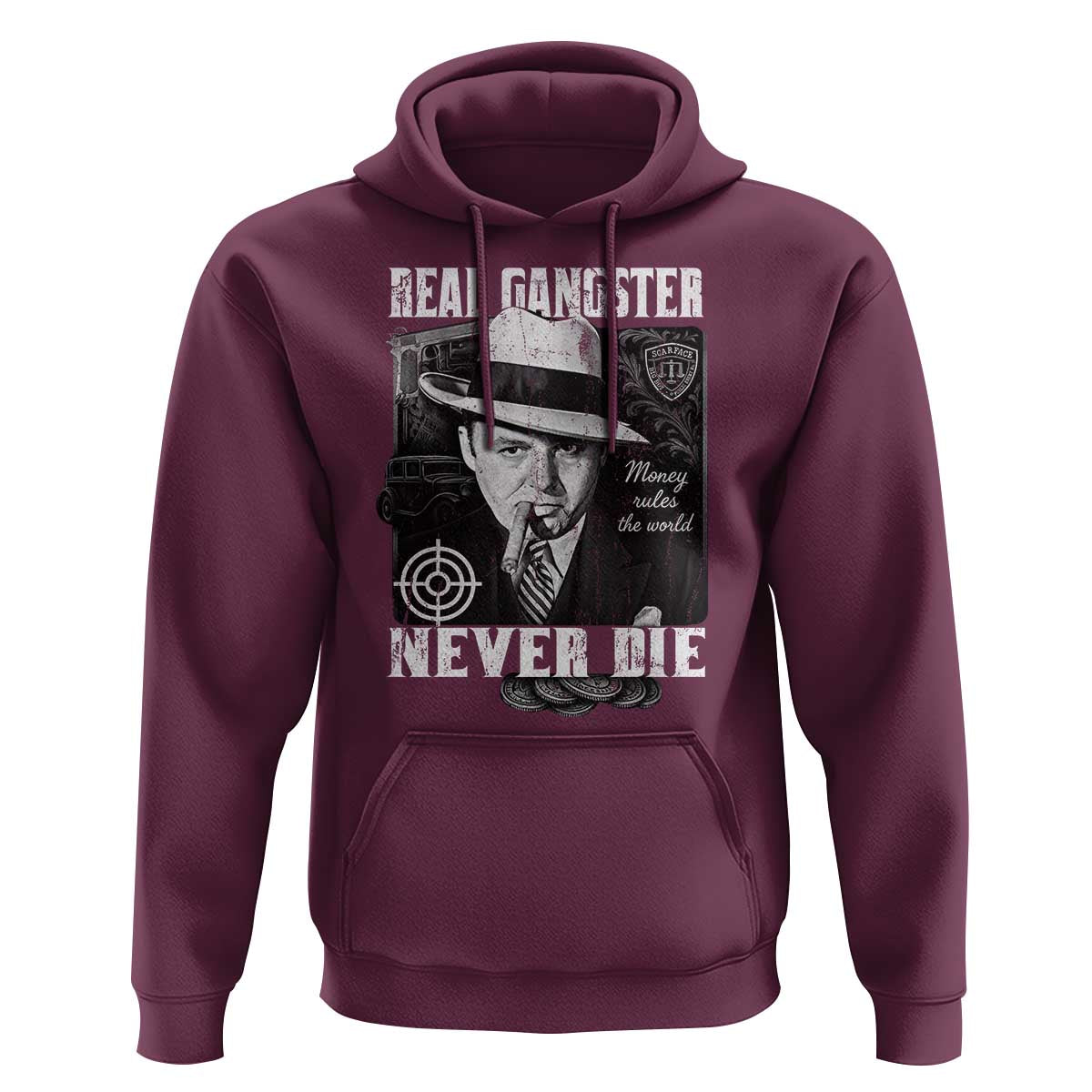 Al Capone Hoodie Real Ganster Never Die Italian American Mafia - Wonder Print Shop