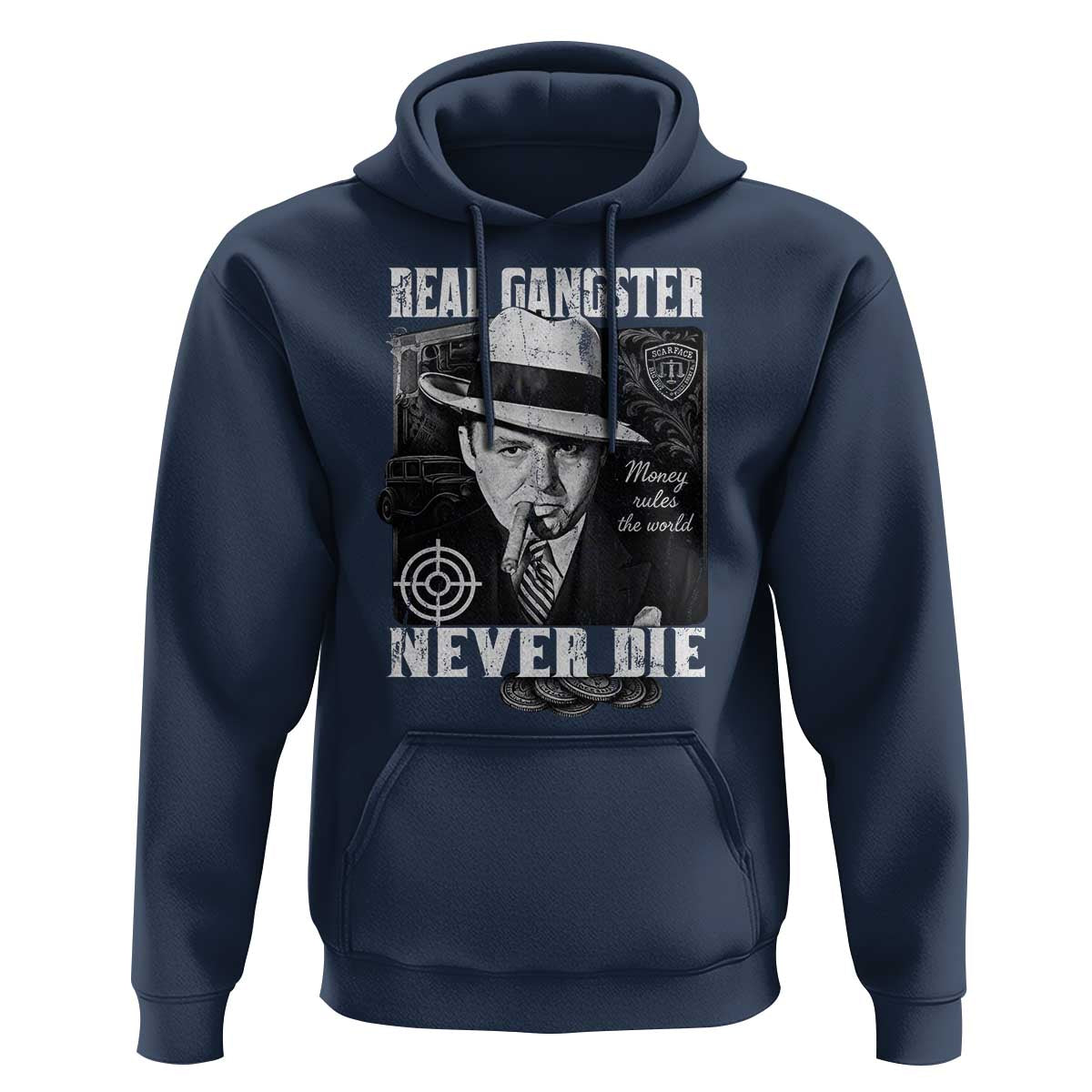 Al Capone Hoodie Real Ganster Never Die Italian American Mafia - Wonder Print Shop