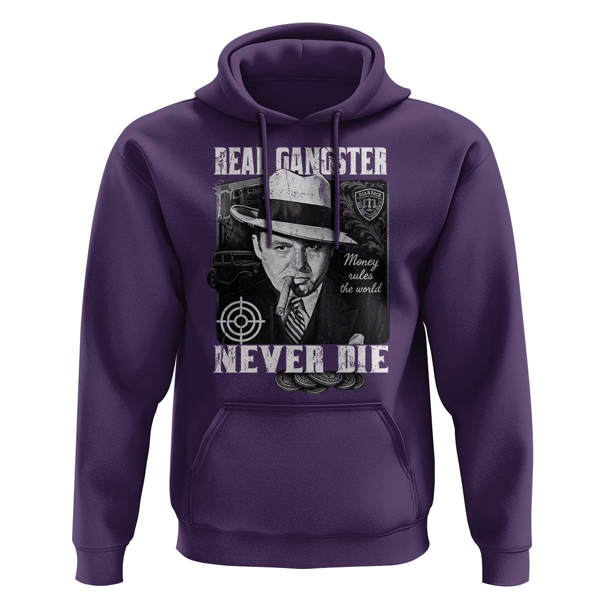 Al Capone Hoodie Real Ganster Never Die Italian American Mafia - Wonder Print Shop