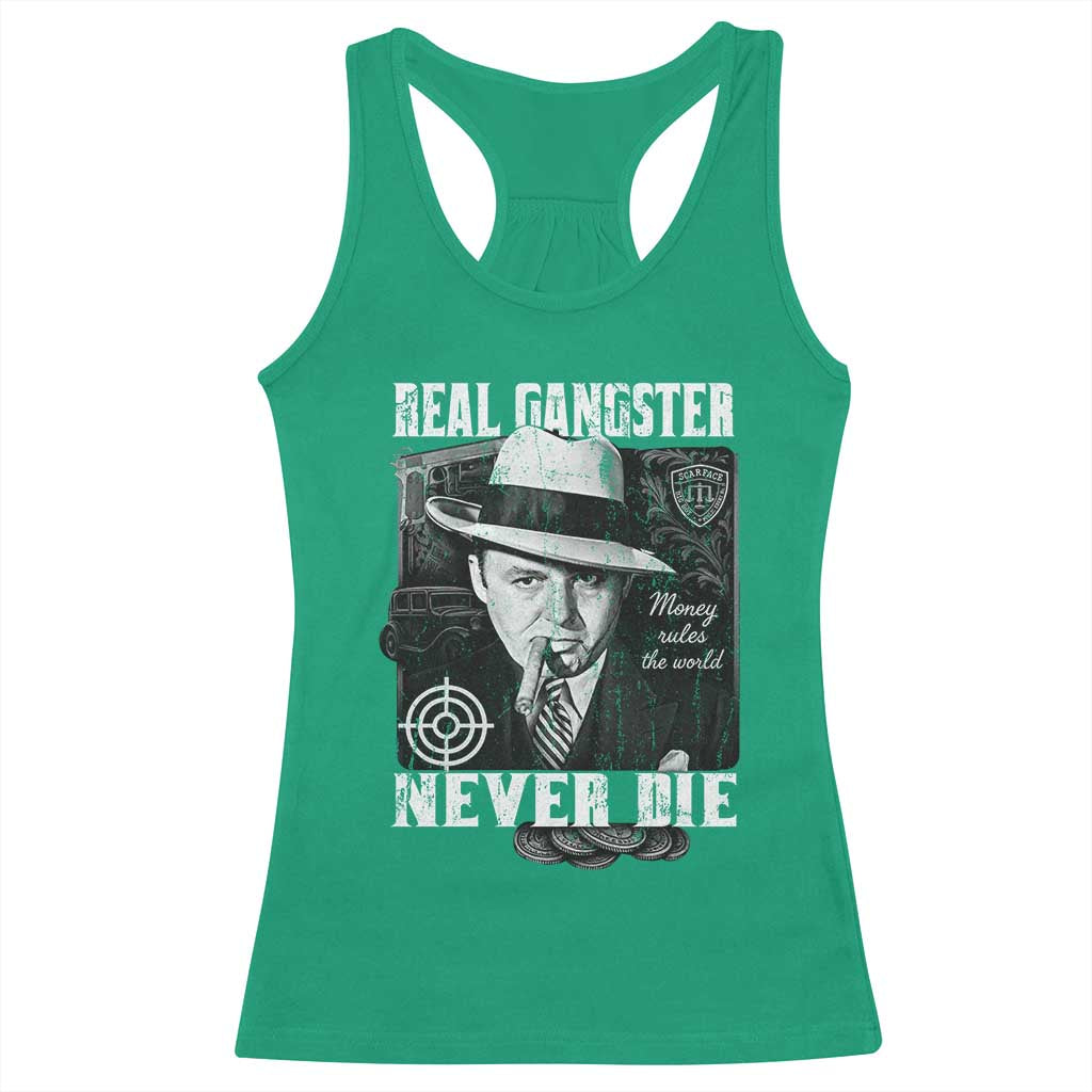Al Capone Racerback Tank Top Real Ganster Never Die Italian American Mafia - Wonder Print Shop