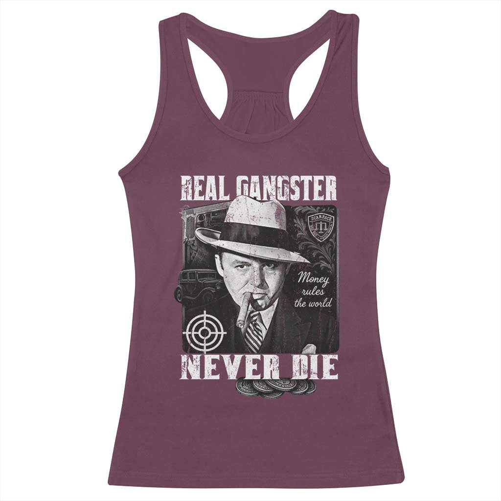 Al Capone Racerback Tank Top Real Ganster Never Die Italian American Mafia - Wonder Print Shop