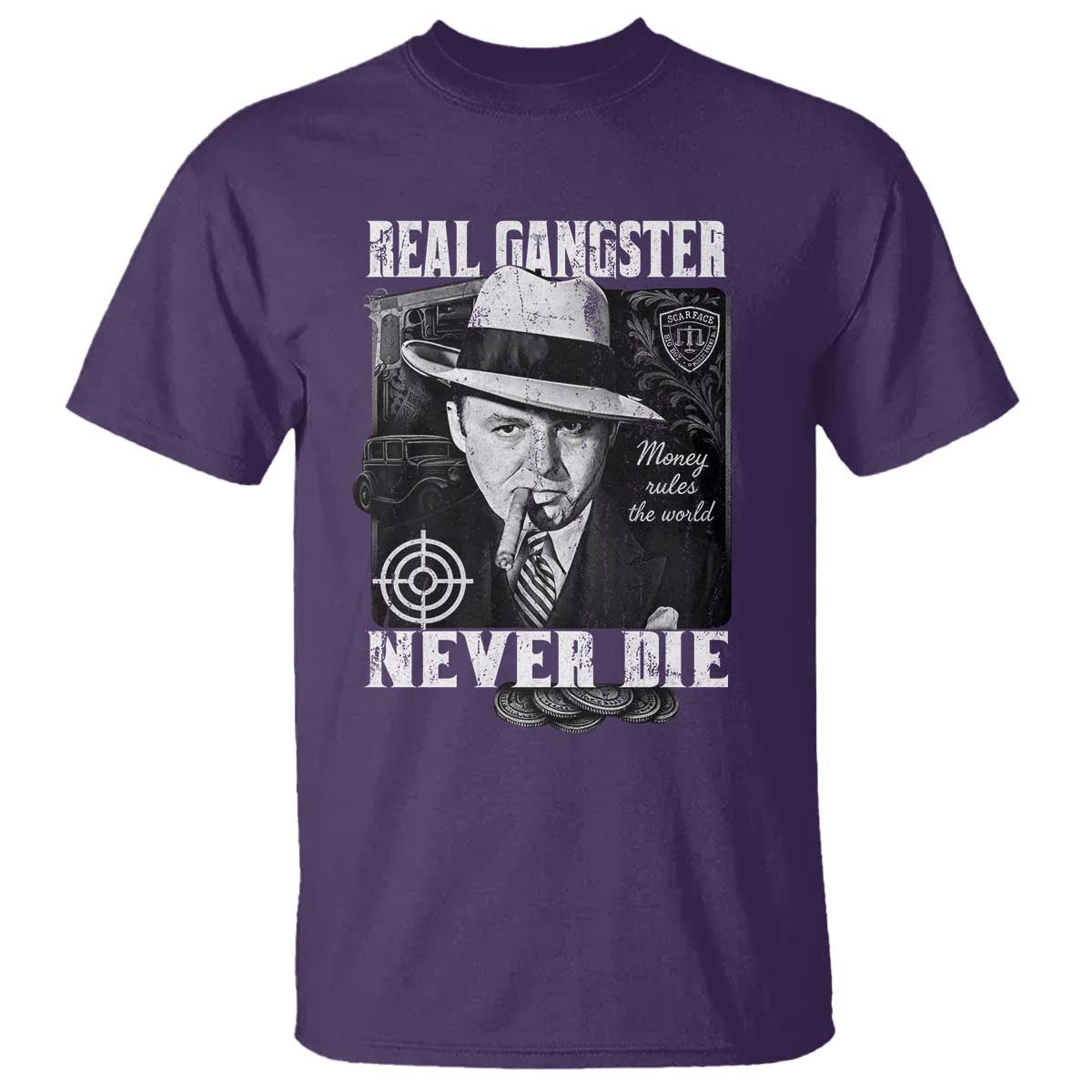 Al Capone T Shirt Real Ganster Never Die Italian American Mafia - Wonder Print Shop