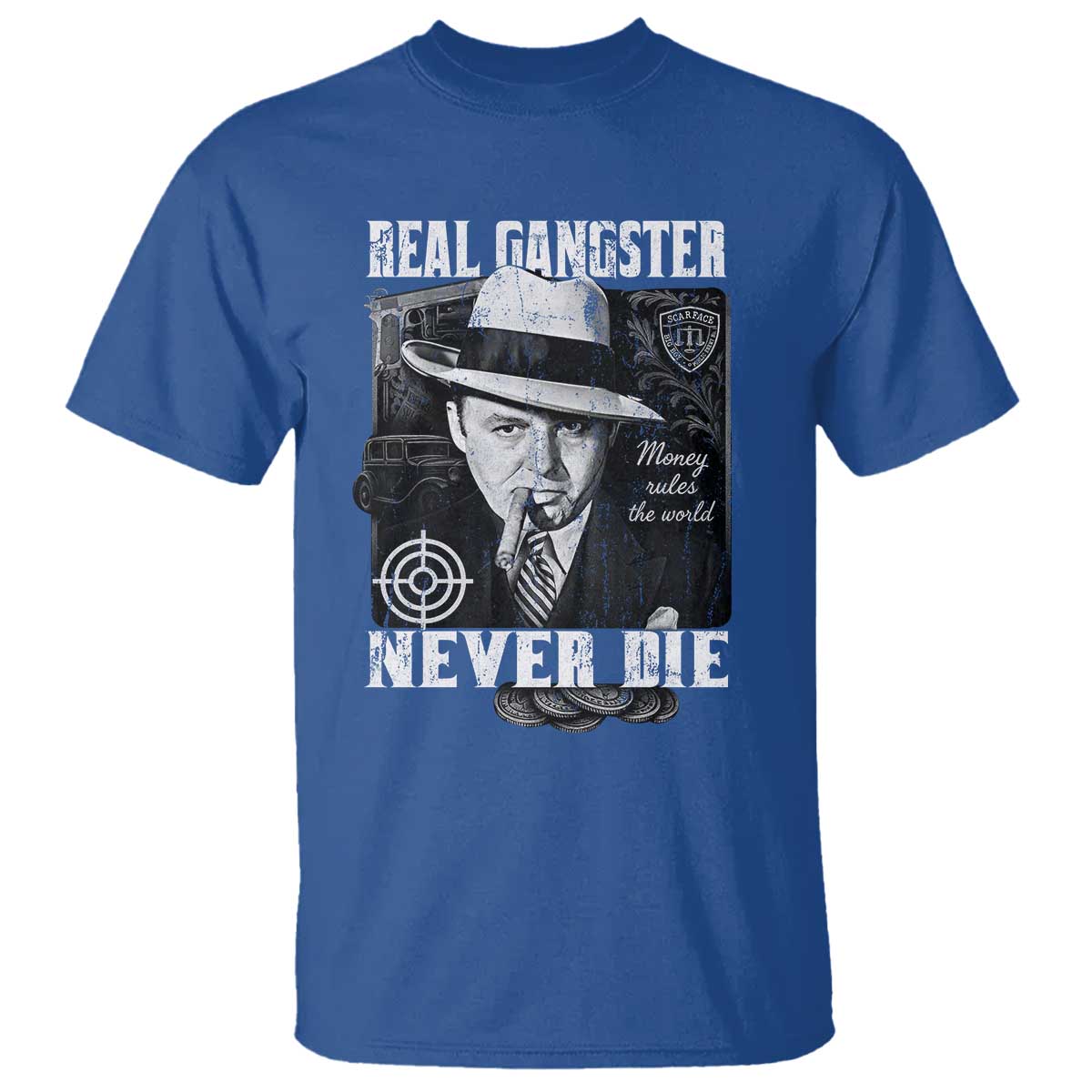 Al Capone T Shirt Real Ganster Never Die Italian American Mafia - Wonder Print Shop