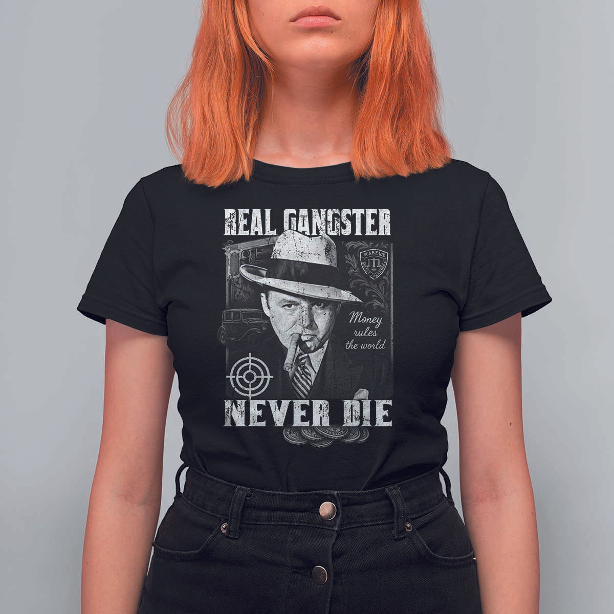 Al Capone T Shirt For Women Real Ganster Never Die Italian American Mafia - Wonder Print Shop