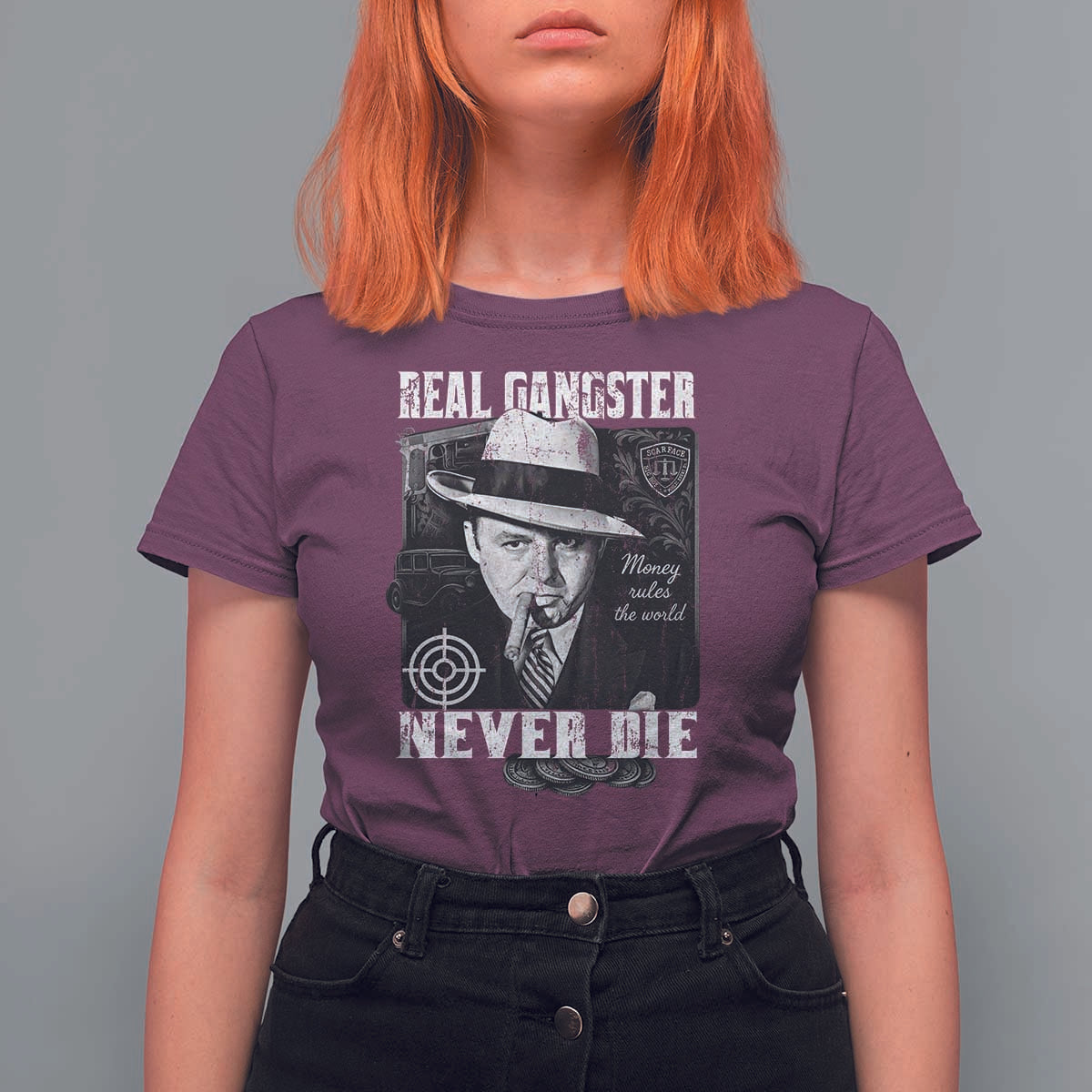 Al Capone T Shirt For Women Real Ganster Never Die Italian American Mafia - Wonder Print Shop