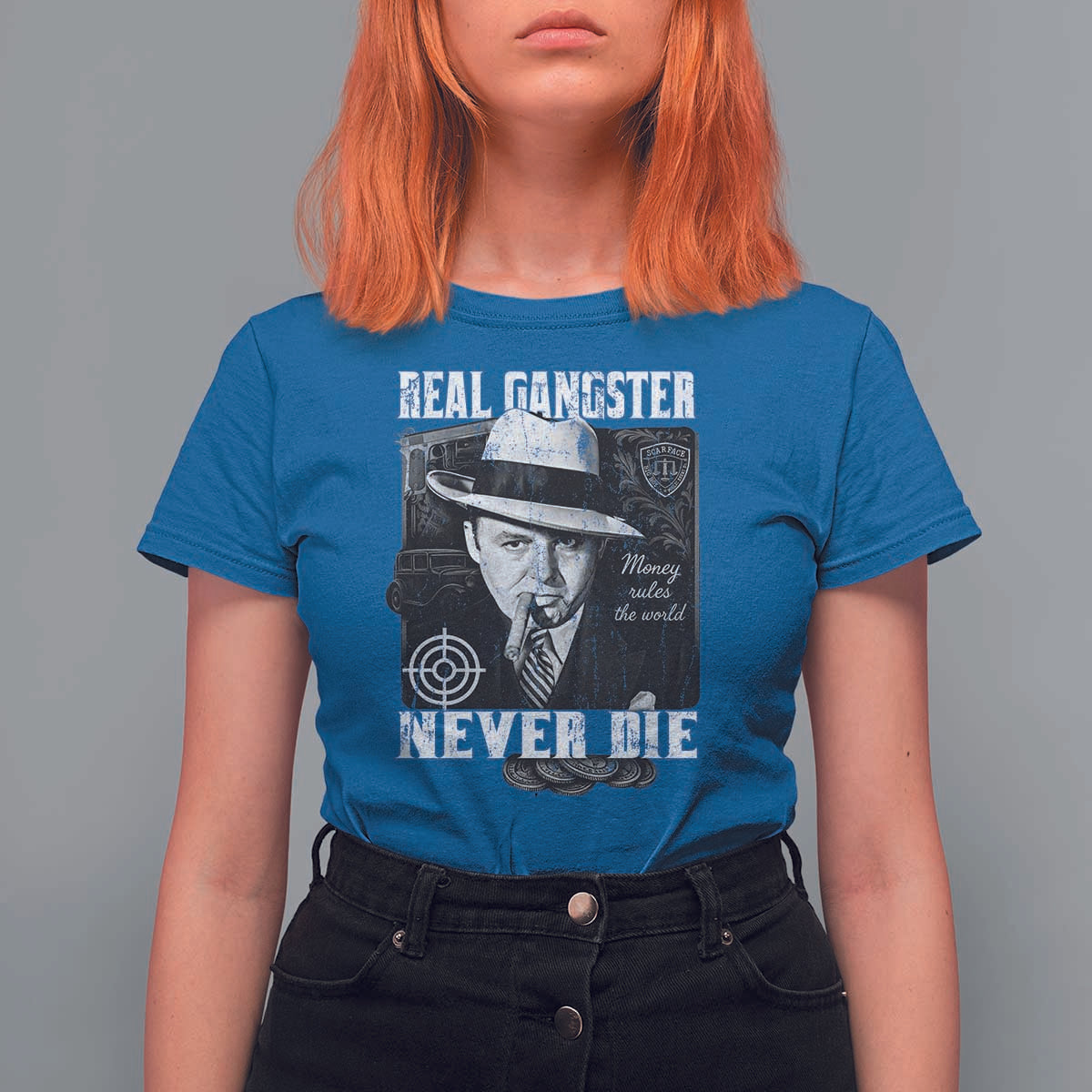 Al Capone T Shirt For Women Real Ganster Never Die Italian American Mafia - Wonder Print Shop