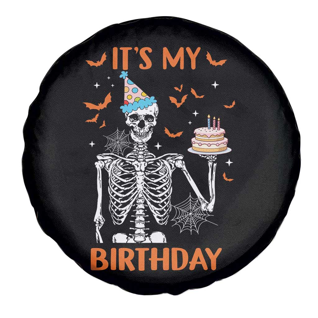 Funny Halloween Birthday Spare Tire Cover Its My Bday Skeleton Cake Party - Wonder Print Shop