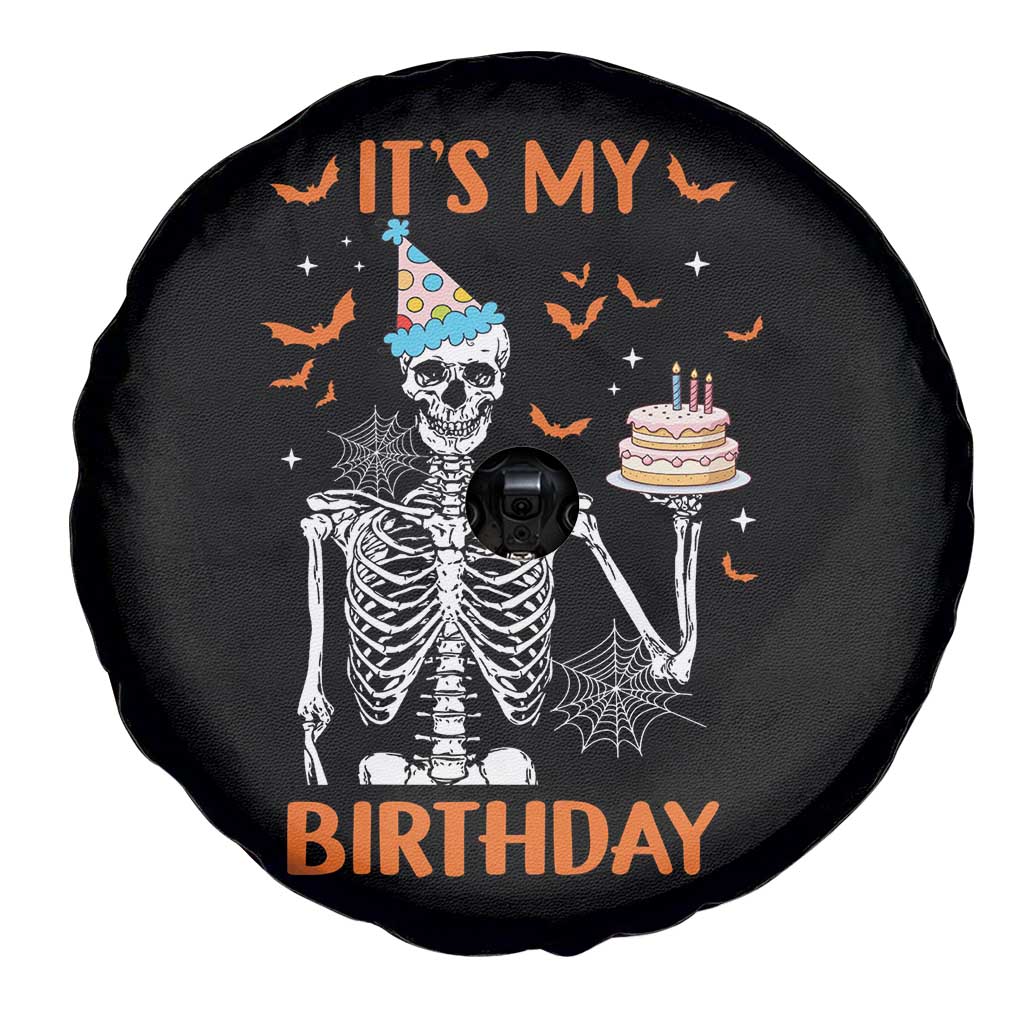 Funny Halloween Birthday Spare Tire Cover Its My Bday Skeleton Cake Party - Wonder Print Shop
