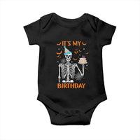 Funny Halloween Birthday Baby Onesie Its My Bday Skeleton Cake Party - Wonder Print Shop