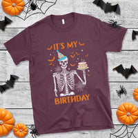 Funny Halloween Birthday T Shirt Its My Bday Skeleton Cake Party - Wonder Print Shop