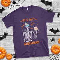 Funny Halloween Birthday T Shirt Its My Bday Skeleton Cake Party - Wonder Print Shop