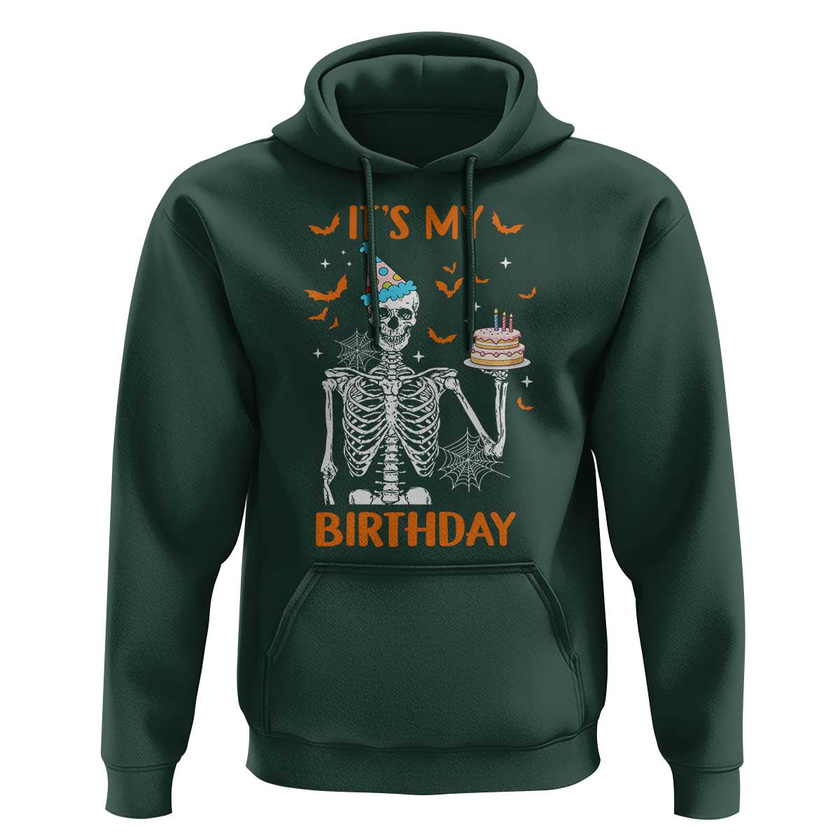 Funny Halloween Birthday Hoodie Its My Bday Skeleton Cake Party - Wonder Print Shop
