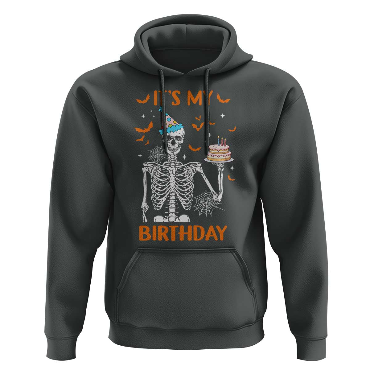 Funny Halloween Birthday Hoodie Its My Bday Skeleton Cake Party - Wonder Print Shop
