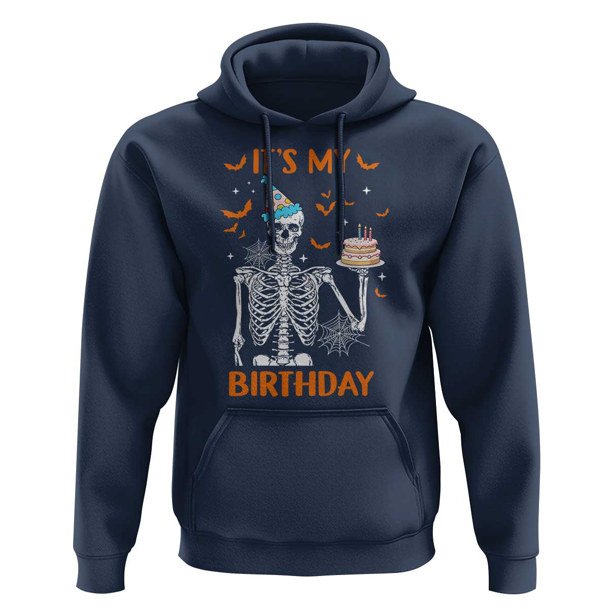Funny Halloween Birthday Hoodie Its My Bday Skeleton Cake Party - Wonder Print Shop