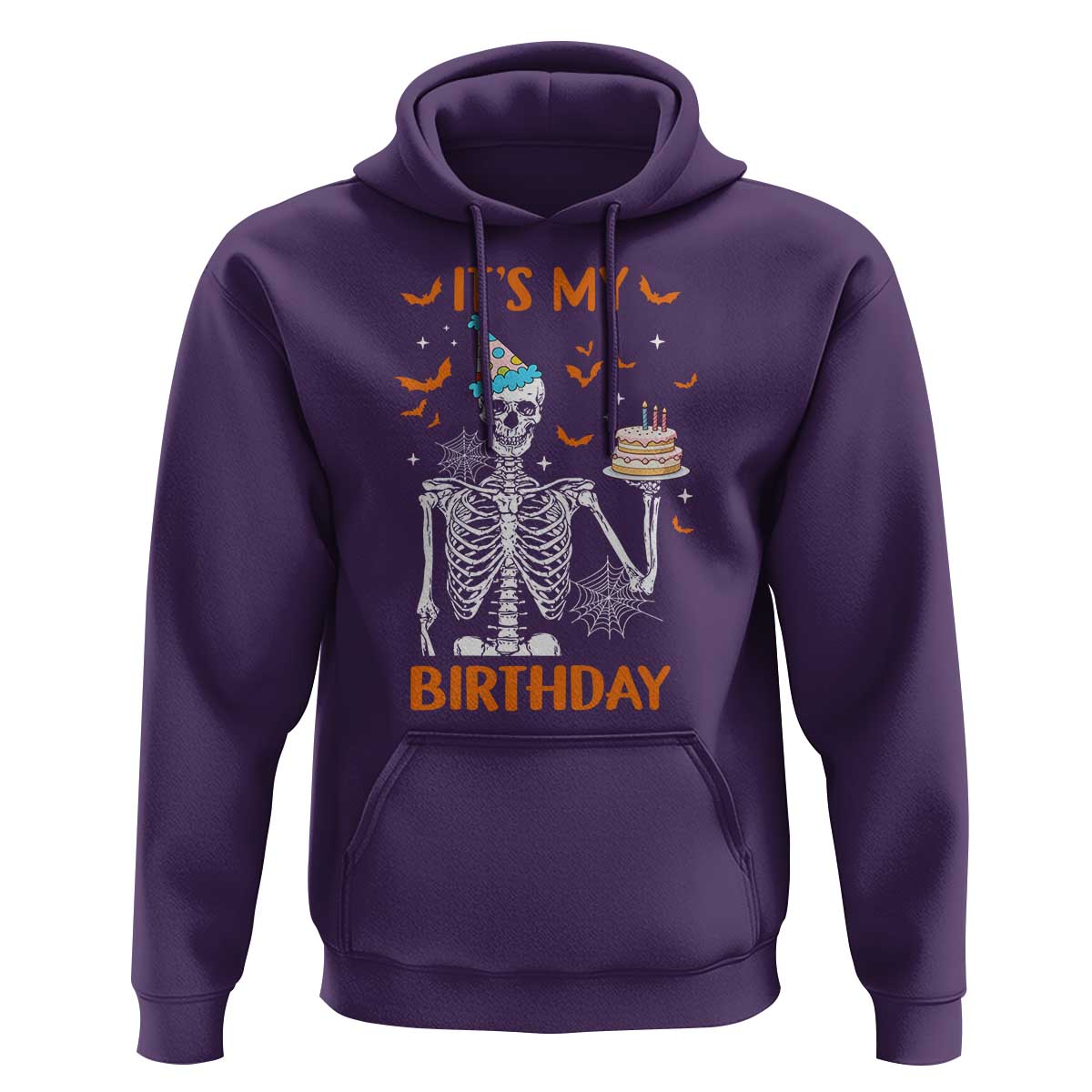 Funny Halloween Birthday Hoodie Its My Bday Skeleton Cake Party - Wonder Print Shop
