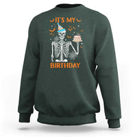Funny Halloween Birthday Sweatshirt Its My Bday Skeleton Cake Party - Wonder Print Shop