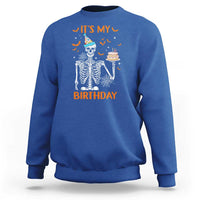 Funny Halloween Birthday Sweatshirt Its My Bday Skeleton Cake Party - Wonder Print Shop