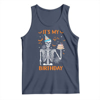 Funny Halloween Birthday Tank Top Its My Bday Skeleton Cake Party - Wonder Print Shop