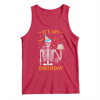 Funny Halloween Birthday Tank Top Its My Bday Skeleton Cake Party - Wonder Print Shop