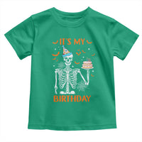 Funny Halloween Birthday Toddler T Shirt Its My Bday Skeleton Cake Party - Wonder Print Shop
