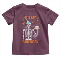 Funny Halloween Birthday Toddler T Shirt Its My Bday Skeleton Cake Party - Wonder Print Shop