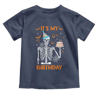Funny Halloween Birthday Toddler T Shirt Its My Bday Skeleton Cake Party - Wonder Print Shop