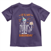 Funny Halloween Birthday Toddler T Shirt Its My Bday Skeleton Cake Party - Wonder Print Shop