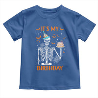Funny Halloween Birthday Toddler T Shirt Its My Bday Skeleton Cake Party - Wonder Print Shop