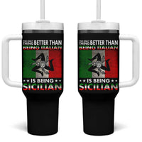 Funny The Only Thing Better Than Being Italian Is Being Sicilian Tumbler With Handle Sicily Italy - Wonder Print Shop