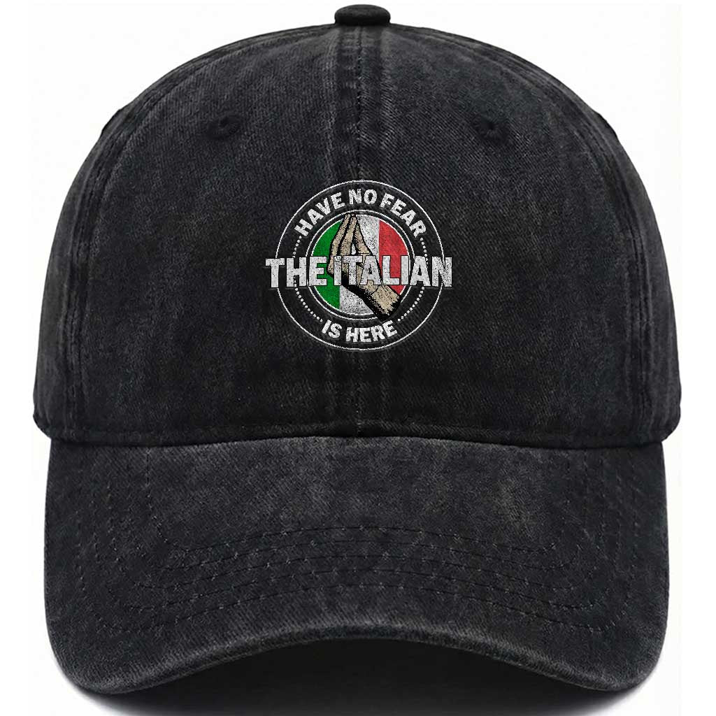 Funny Have No Fear The Italian Is Here Washed Cotton Baseball Cap Che Vuoi