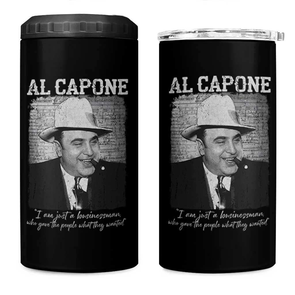 Al Capone 4 in 1 Can Cooler Tumbler I Am Just A Businessman American Gangster Mafia - Wonder Print Shop