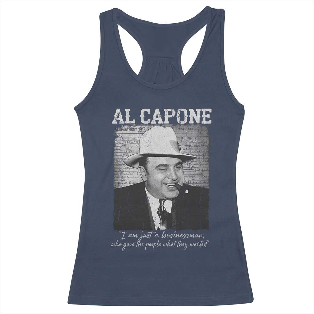 Al Capone Racerback Tank Top I Am Just A Businessman American Gangster Mafia - Wonder Print Shop
