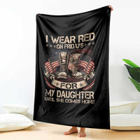 I Wear Red On Fridays For My Daughter Until She Comes Home Throw Blanket Vintage American Flag - Wonder Print Shop