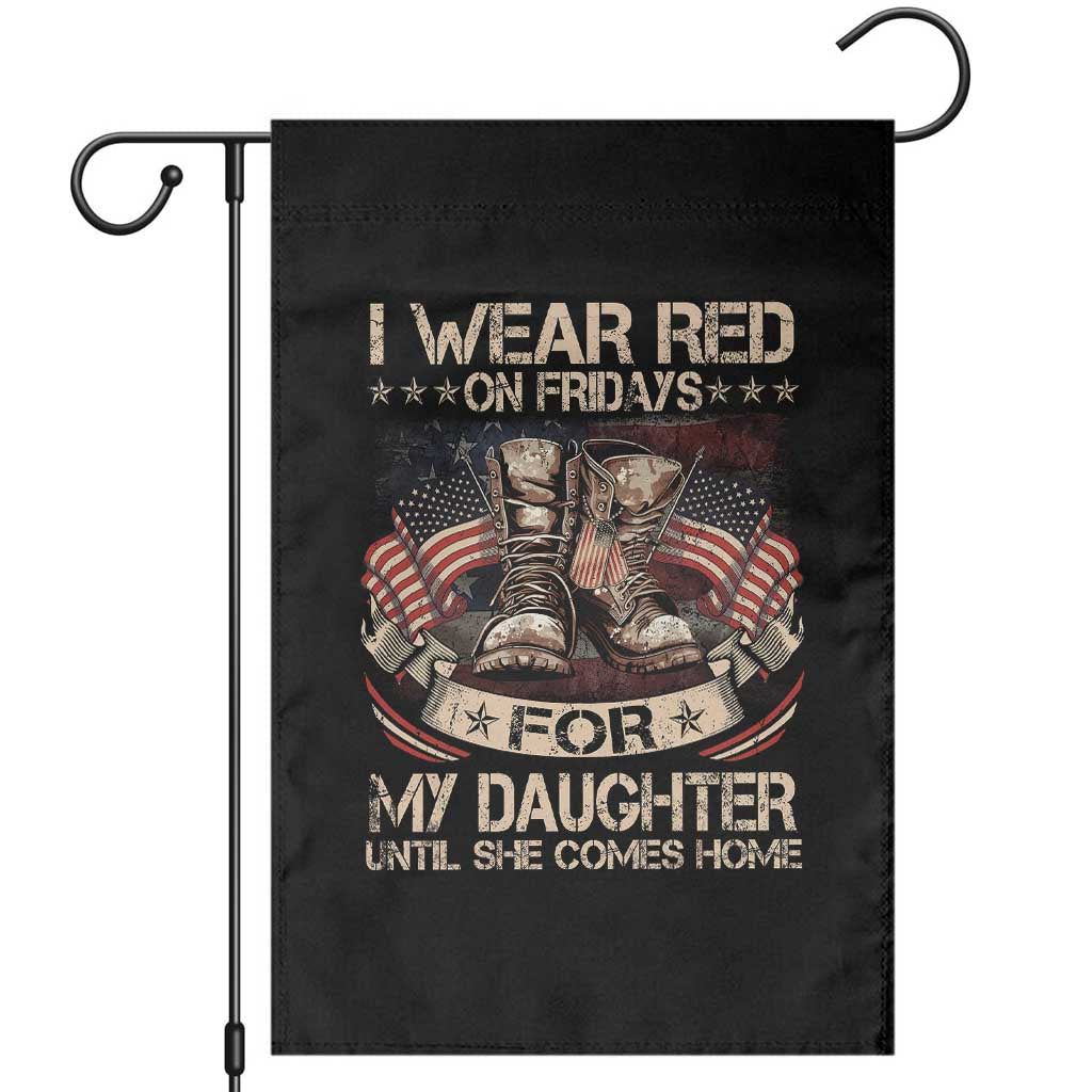 I Wear Red On Fridays For My Daughter Until She Comes Home Garden Flag Vintage American Flag - Wonder Print Shop