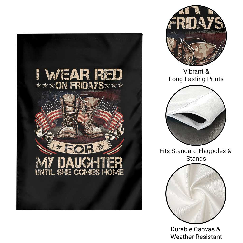 I Wear Red On Fridays For My Daughter Until She Comes Home Garden Flag Vintage American Flag - Wonder Print Shop