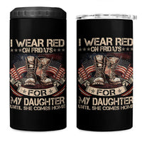 I Wear Red On Fridays For My Daughter Until She Comes Home 4 in 1 Can Cooler Tumbler Vintage American Flag - Wonder Print Shop
