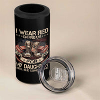 I Wear Red On Fridays For My Daughter Until She Comes Home 4 in 1 Can Cooler Tumbler Vintage American Flag - Wonder Print Shop