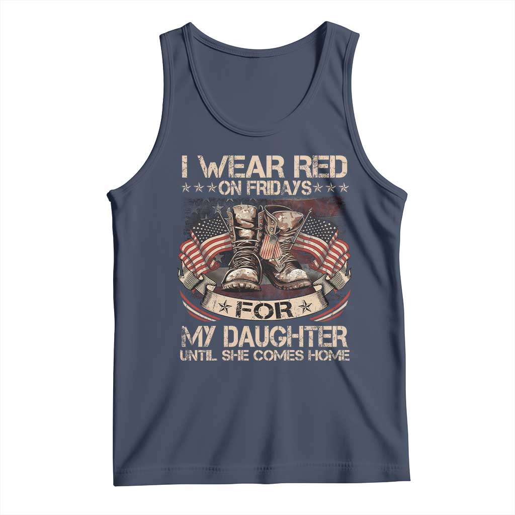 I Wear Red On Fridays For My Daughter Until She Comes Home Tank Top Vintage American Flag - Wonder Print Shop