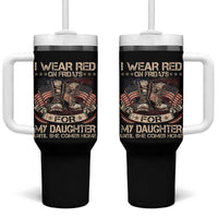 I Wear Red On Fridays For My Daughter Until She Comes Home Tumbler With Handle Vintage American Flag - Wonder Print Shop