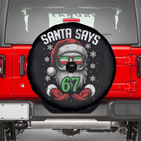 Funny Christmas Santa Says 67 Spare Tire Cover Six Seven Meme Gen Alpha Xmas Gag Gift - Wonder Print Shop