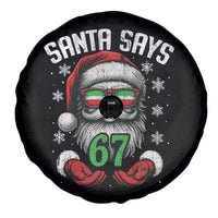 Funny Christmas Santa Says 67 Spare Tire Cover Six Seven Meme Gen Alpha Xmas Gag Gift - Wonder Print Shop