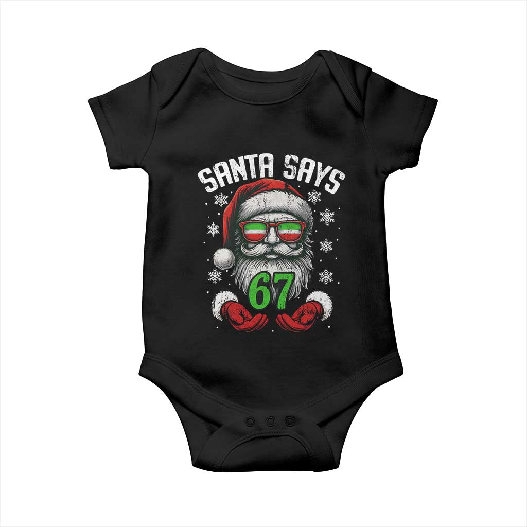 Funny Christmas Santa Says 67 Baby Onesie Six Seven Meme Gen Alpha Xmas Gag Gift - Wonder Print Shop