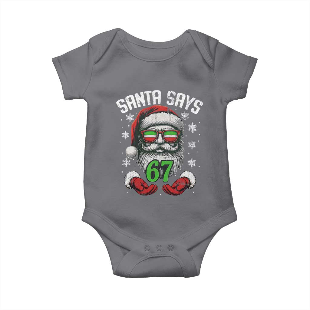 Funny Christmas Santa Says 67 Baby Onesie Six Seven Meme Gen Alpha Xmas Gag Gift - Wonder Print Shop