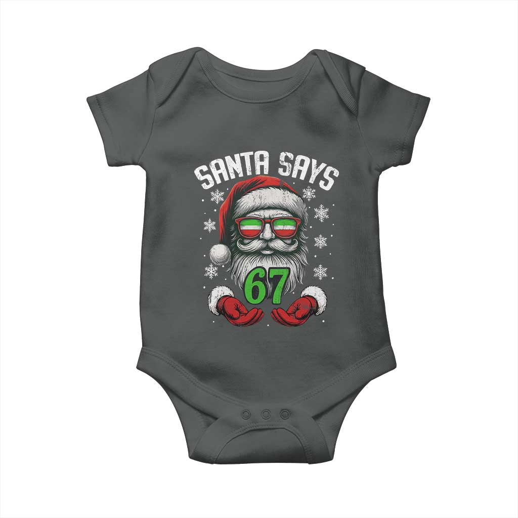 Funny Christmas Santa Says 67 Baby Onesie Six Seven Meme Gen Alpha Xmas Gag Gift - Wonder Print Shop