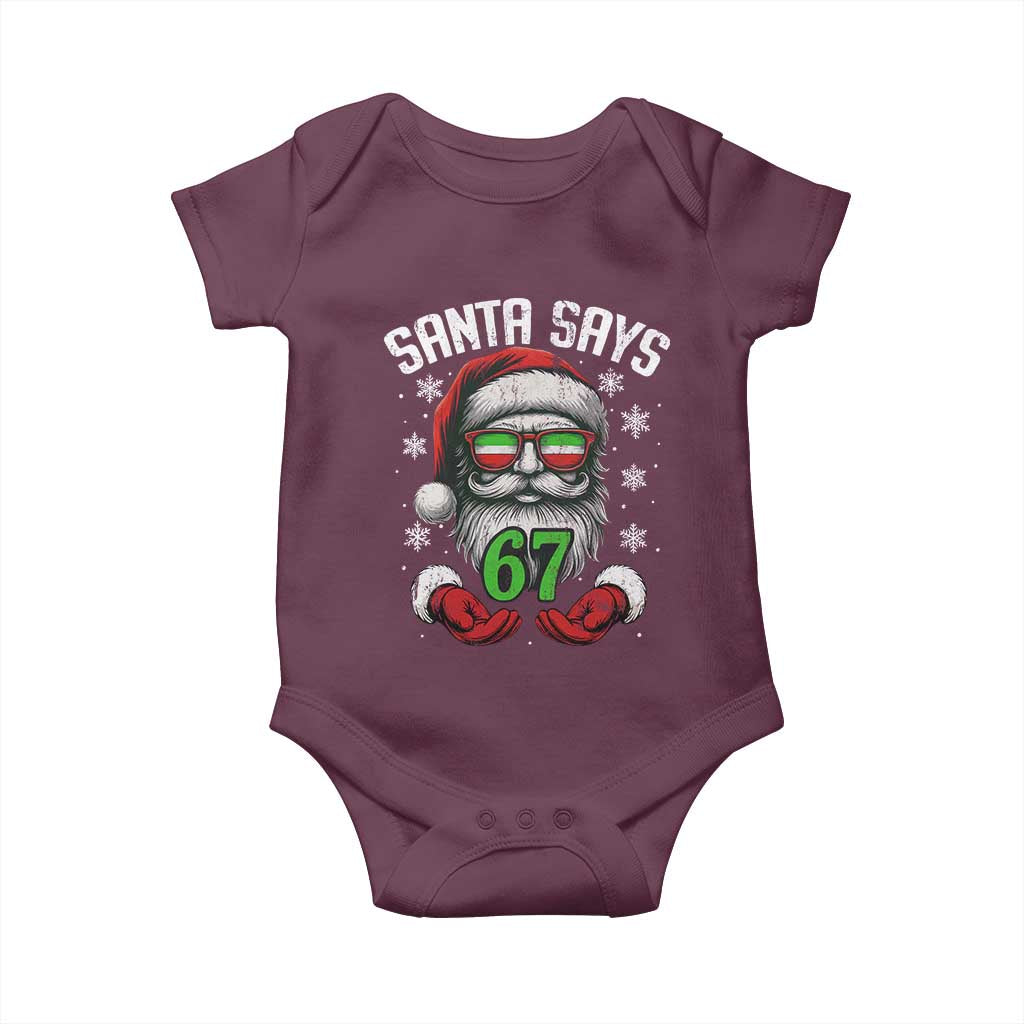 Funny Christmas Santa Says 67 Baby Onesie Six Seven Meme Gen Alpha Xmas Gag Gift - Wonder Print Shop