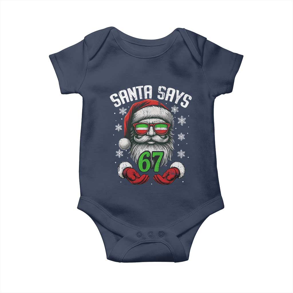 Funny Christmas Santa Says 67 Baby Onesie Six Seven Meme Gen Alpha Xmas Gag Gift - Wonder Print Shop