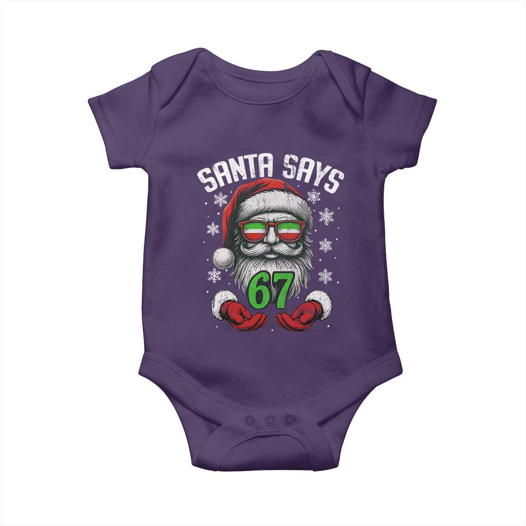 Funny Christmas Santa Says 67 Baby Onesie Six Seven Meme Gen Alpha Xmas Gag Gift - Wonder Print Shop