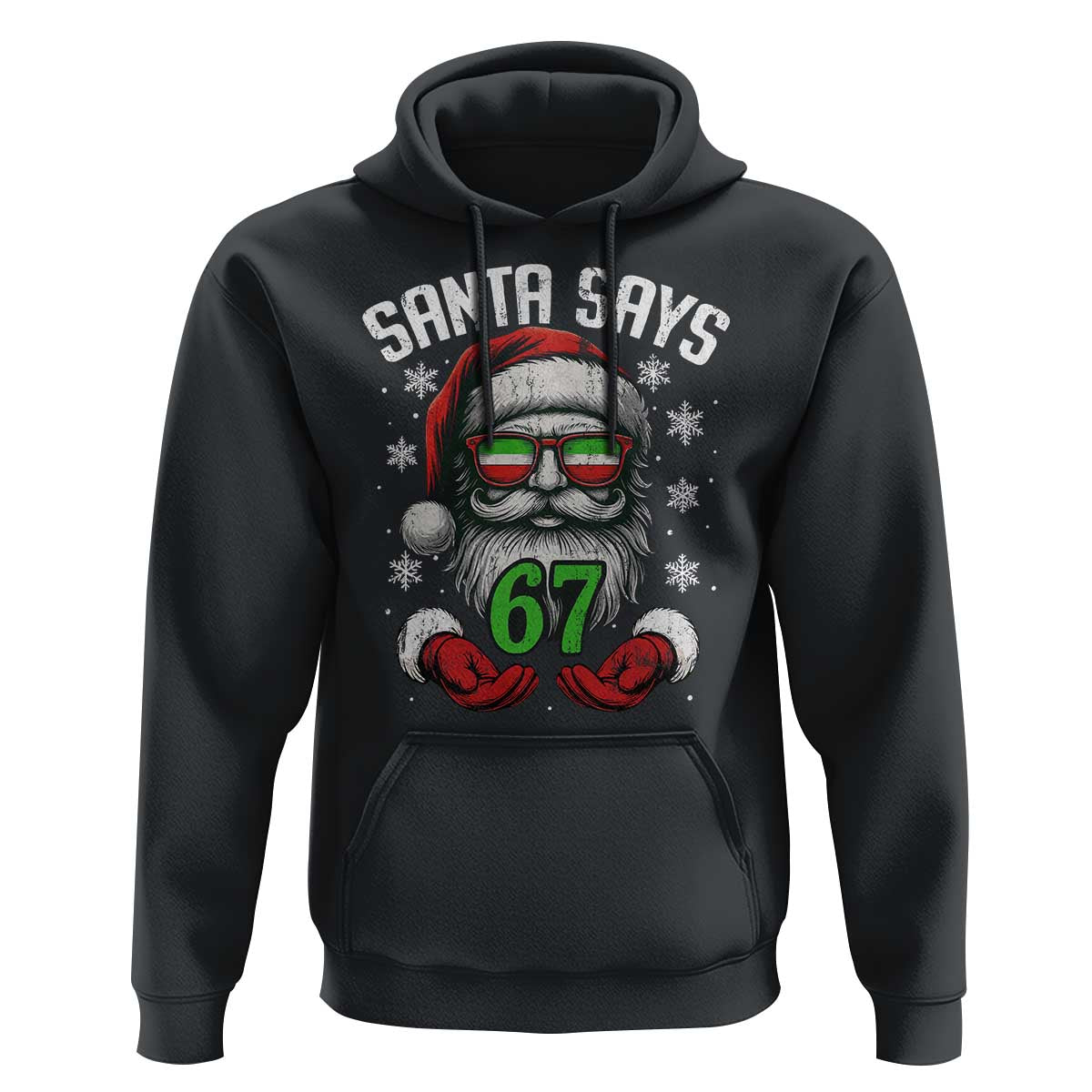 Funny Christmas Santa Says 67 Hoodie Six Seven Meme Gen Alpha Xmas Gag Gift - Wonder Print Shop