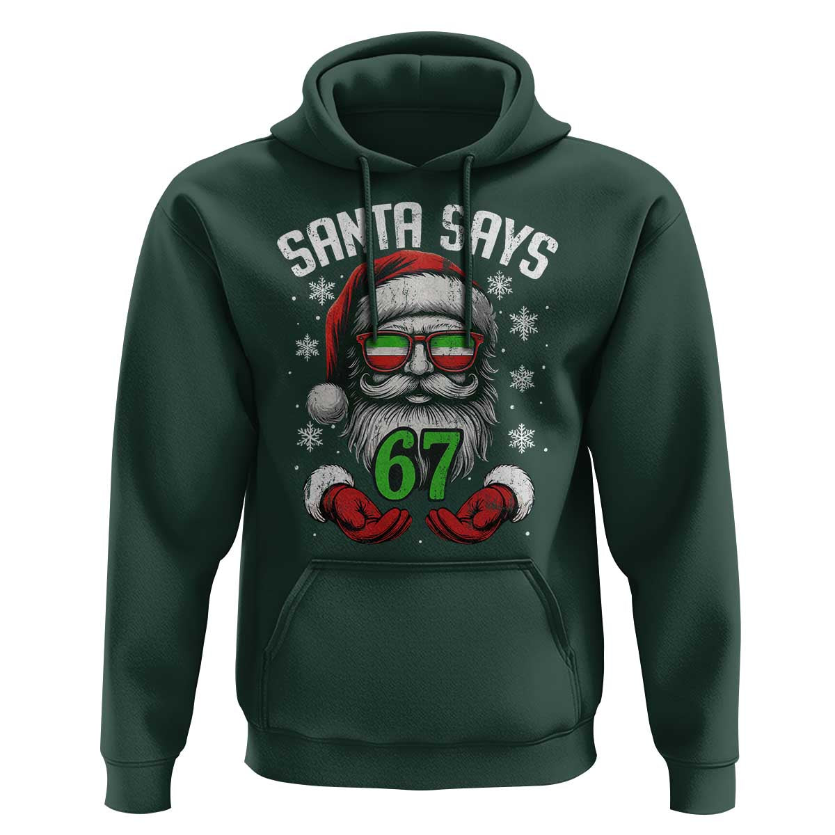 Funny Christmas Santa Says 67 Hoodie Six Seven Meme Gen Alpha Xmas Gag Gift - Wonder Print Shop